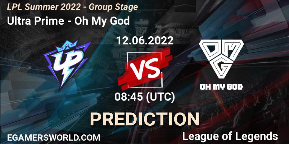 Ultra Prime vs Oh My God: Betting TIp, Match Prediction. 12.06.22. LoL, LPL Summer 2022 - Group Stage