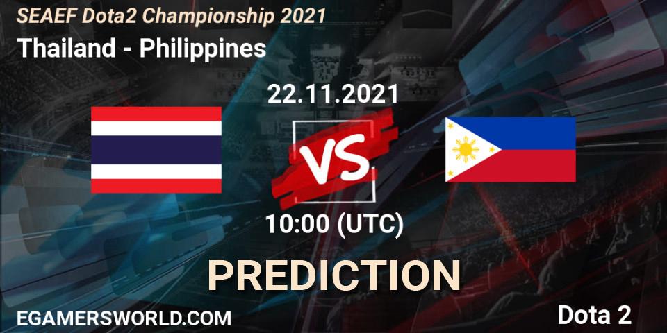 Thailand vs Philippines: Betting TIp, Match Prediction. 22.11.21. Dota 2, SEAEF Dota2 Championship 2021