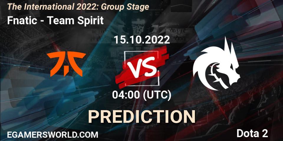 Fnatic vs Team Spirit: Betting TIp, Match Prediction. 15.10.22. Dota 2, The International 2022: Group Stage