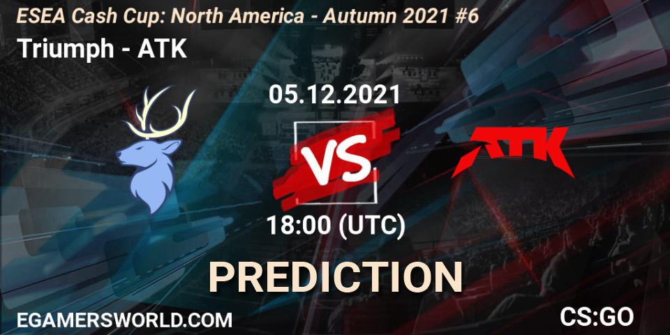 Triumph vs ATK: Betting TIp, Match Prediction. 05.12.21. CS2 (CS:GO), ESEA Cash Cup: North America - Autumn 2021 #6
