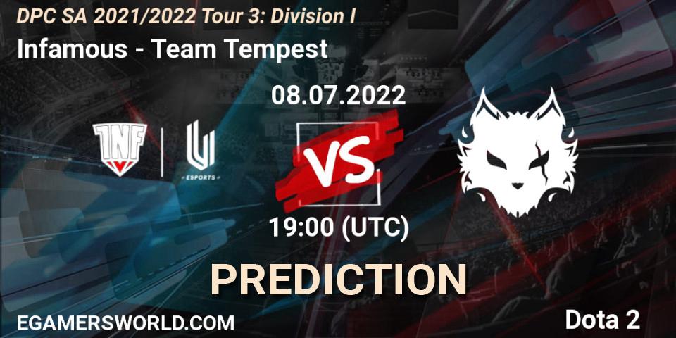 Infamous vs Team Tempest: Betting TIp, Match Prediction. 08.07.2022 at 20:33. Dota 2, DPC SA 2021/2022 Tour 3: Division I