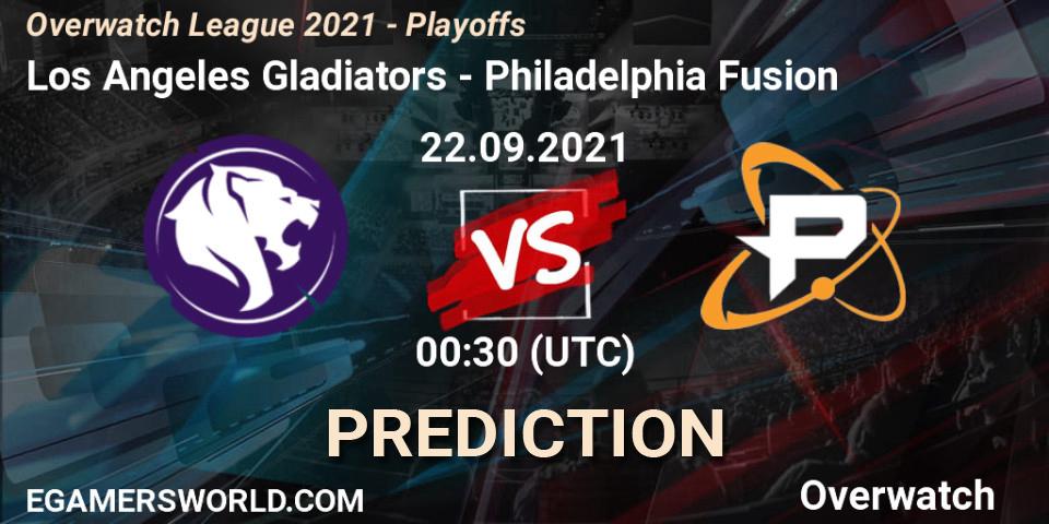Los Angeles Gladiators vs Philadelphia Fusion: Betting TIp, Match Prediction. 22.09.21. Overwatch, Overwatch League 2021 - Playoffs