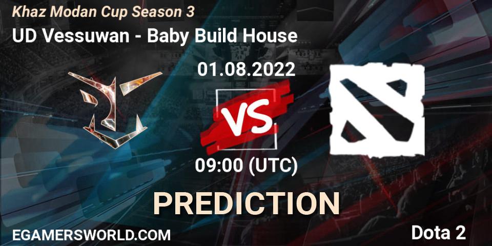 UD Vessuwan vs Baby Build House: Betting TIp, Match Prediction. 01.08.2022 at 05:56. Dota 2, Khaz Modan Cup Season 3