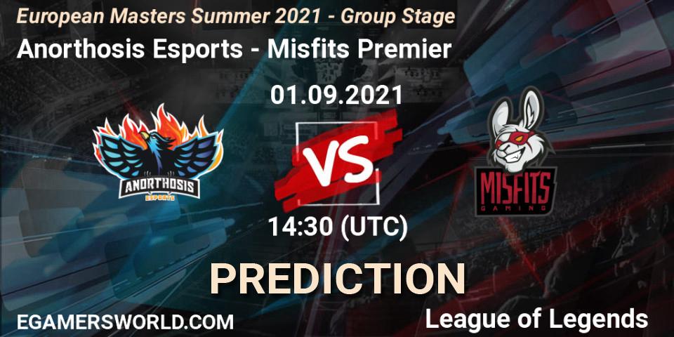 Anorthosis Esports vs Misfits Premier: Betting TIp, Match Prediction. 01.09.2021 at 14:30. LoL, European Masters Summer 2021 - Group Stage