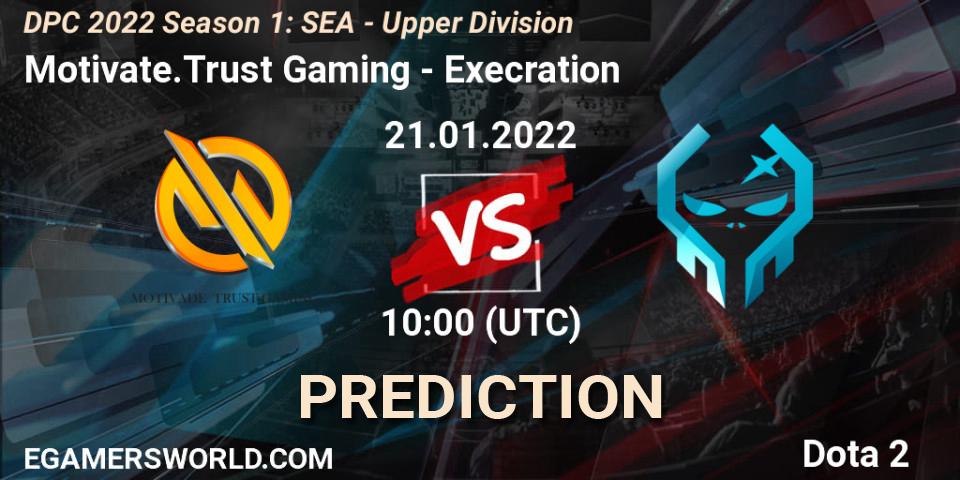 Motivate.Trust Gaming vs Execration: Betting TIp, Match Prediction. 21.01.2022 at 09:49. Dota 2, DPC 2022 Season 1: SEA - Upper Division