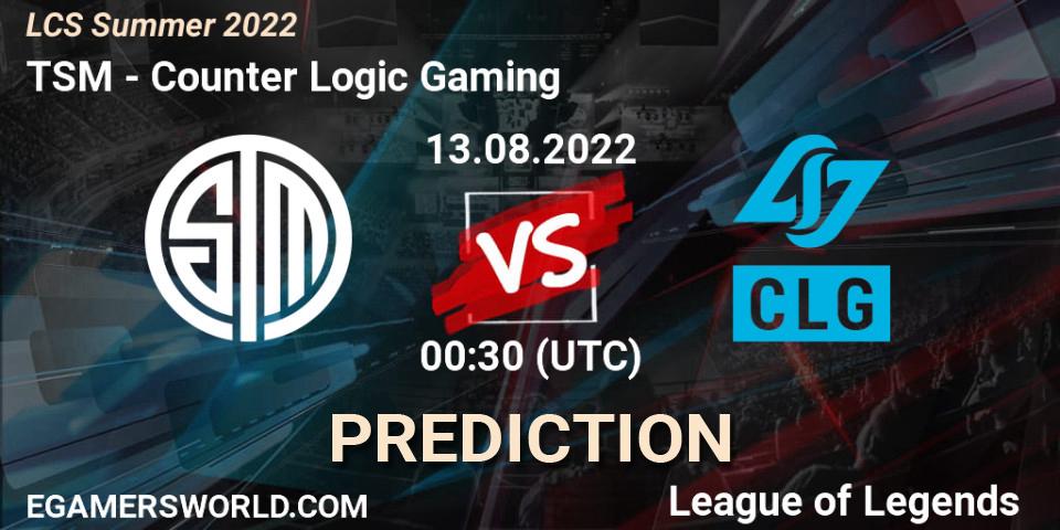 TSM vs Counter Logic Gaming: Betting TIp, Match Prediction. 13.08.22. LoL, LCS Summer 2022