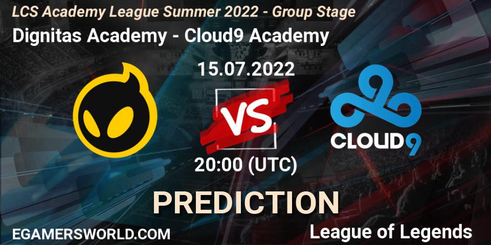 Dignitas Academy vs Cloud9 Academy: Betting TIp, Match Prediction. 15.07.22. LoL, LCS Academy League Summer 2022 - Group Stage