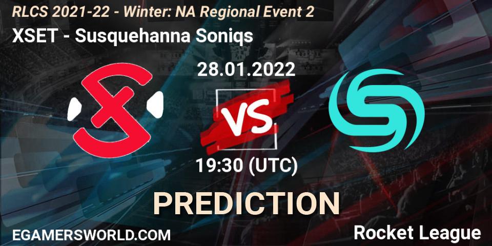 XSET vs Susquehanna Soniqs: Betting TIp, Match Prediction. 28.01.2022 at 19:30. Rocket League, RLCS 2021-22 - Winter: NA Regional Event 2