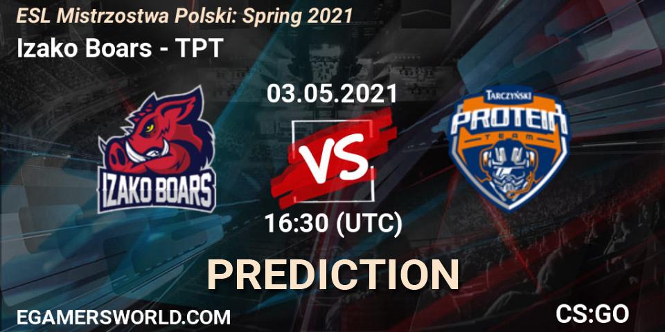 Izako Boars vs TPT: Betting TIp, Match Prediction. 03.05.2021 at 16:50. Counter-Strike (CS2), ESL Mistrzostwa Polski: Spring 2021