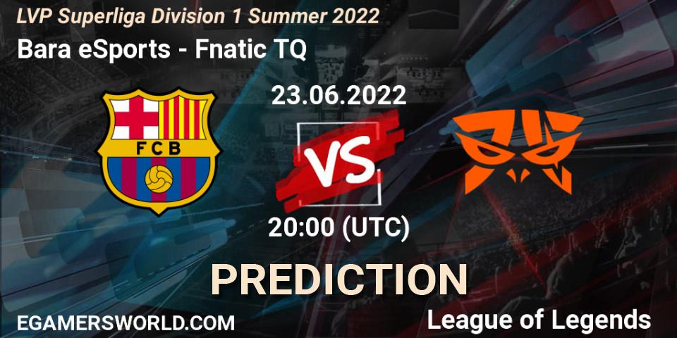 Barça eSports vs Fnatic TQ: Betting TIp, Match Prediction. 23.06.2022 at 20:00. LoL, LVP Superliga Division 1 Summer 2022