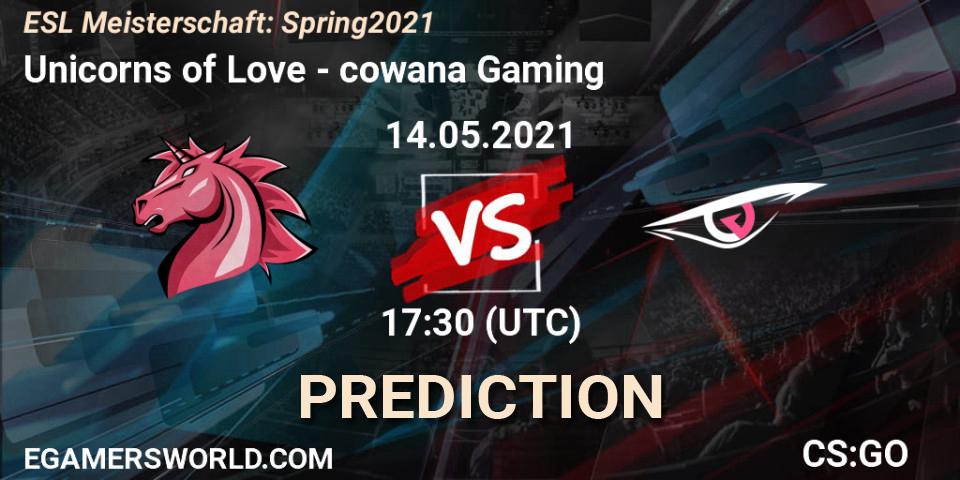 Unicorns of Love vs cowana Gaming: Betting TIp, Match Prediction. 14.05.2021 at 18:55. Counter-Strike (CS2), ESL Meisterschaft: Spring 2021