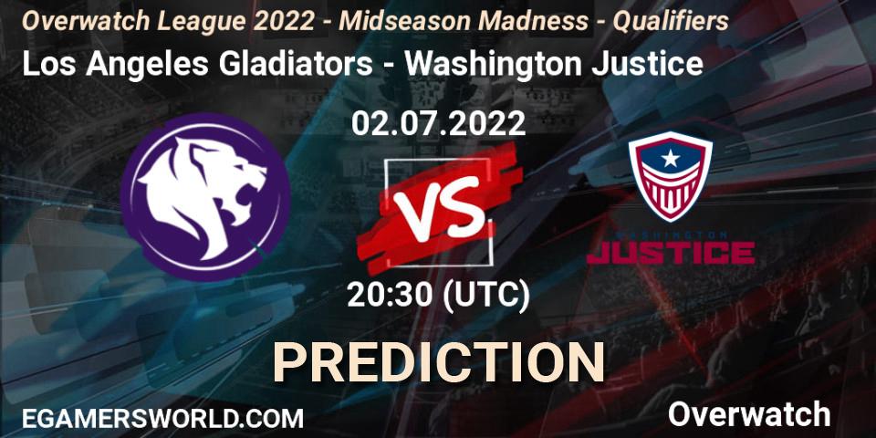 Los Angeles Gladiators vs Washington Justice: Betting TIp, Match Prediction. 02.07.22. Overwatch, Overwatch League 2022 - Midseason Madness - Qualifiers