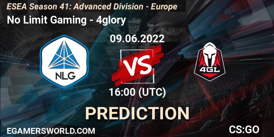 No Limit Gaming vs 4glory: Betting TIp, Match Prediction. 09.06.22. CS2 (CS:GO), ESEA Season 41: Advanced Division - Europe