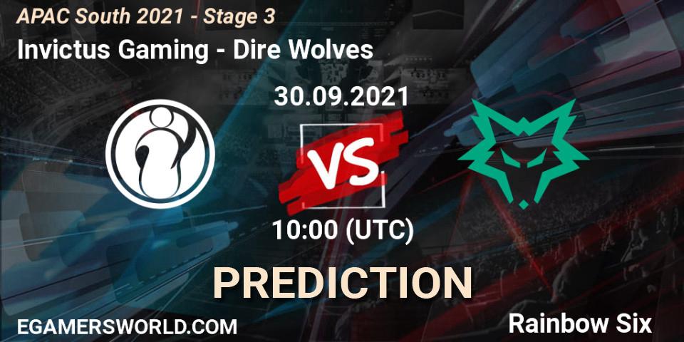 Invictus Gaming vs Dire Wolves: Betting TIp, Match Prediction. 30.09.2021 at 10:00. Rainbow Six, APAC South 2021 - Stage 3