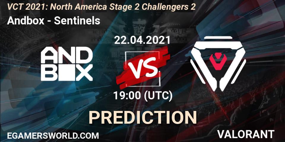 Andbox vs Sentinels: Betting TIp, Match Prediction. 22.04.2021 at 19:00. VALORANT, VCT 2021: North America Stage 2 Challengers 2