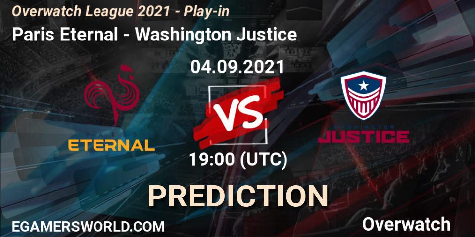 Paris Eternal vs Washington Justice: Betting TIp, Match Prediction. 04.09.21. Overwatch, Overwatch League 2021 - Play-in
