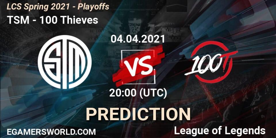 TSM vs 100 Thieves: Betting TIp, Match Prediction. 04.04.21. LoL, LCS Spring 2021 - Playoffs
