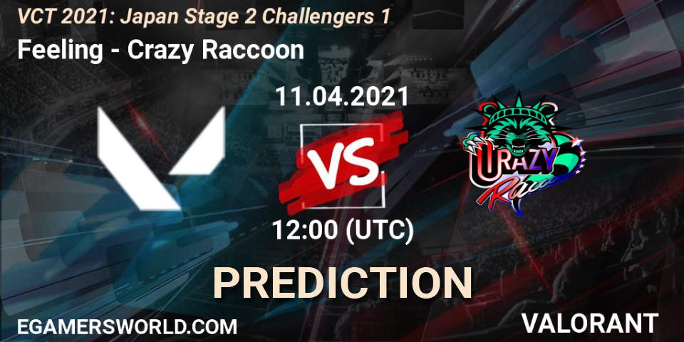 Feeling vs Crazy Raccoon: Betting TIp, Match Prediction. 11.04.2021 at 12:00. VALORANT, VCT 2021: Japan Stage 2 Challengers 1