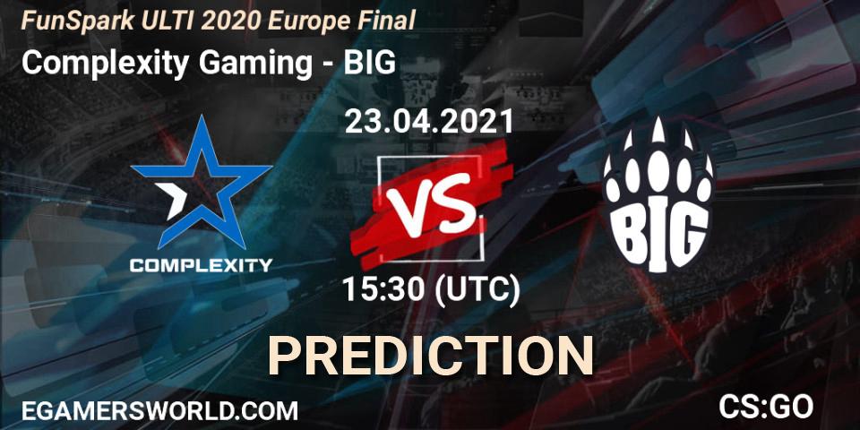 Complexity Gaming vs BIG: Betting TIp, Match Prediction. 23.04.21. CS2 (CS:GO), Funspark ULTI 2020 Finals