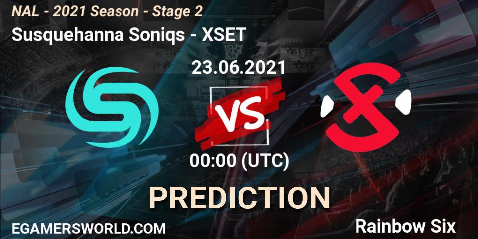 Susquehanna Soniqs vs XSET: Betting TIp, Match Prediction. 23.06.2021 at 00:00. Rainbow Six, NAL - 2021 Season - Stage 2