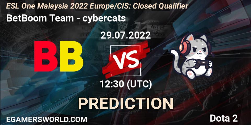 BetBoom Team vs cybercats: Betting TIp, Match Prediction. 29.07.22. Dota 2, ESL One Malaysia 2022 Europe/CIS: Closed Qualifier