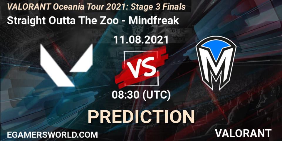 Straight Outta The Zoo vs Mindfreak: Betting TIp, Match Prediction. 11.08.2021 at 08:30. VALORANT, VALORANT Oceania Tour 2021: Stage 3 Finals
