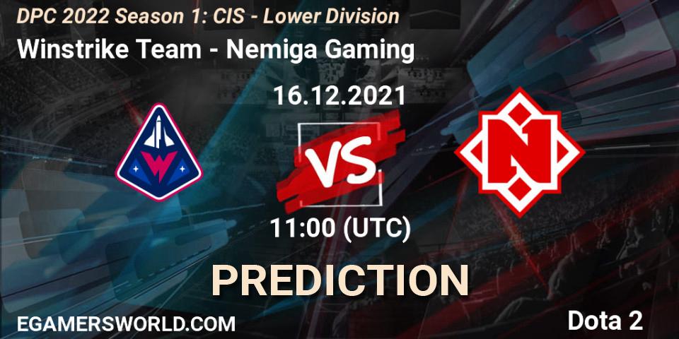 Winstrike Team vs Nemiga Gaming: Betting TIp, Match Prediction. 16.12.21. Dota 2, DPC 2022 Season 1: CIS - Lower Division