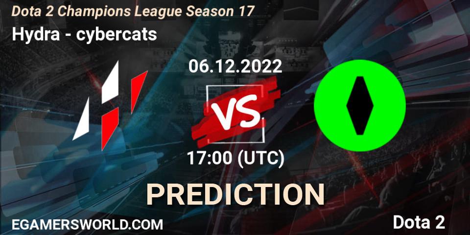 Hydra vs cybercats: Betting TIp, Match Prediction. 06.12.2022 at 17:40. Dota 2, Dota 2 Champions League Season 17