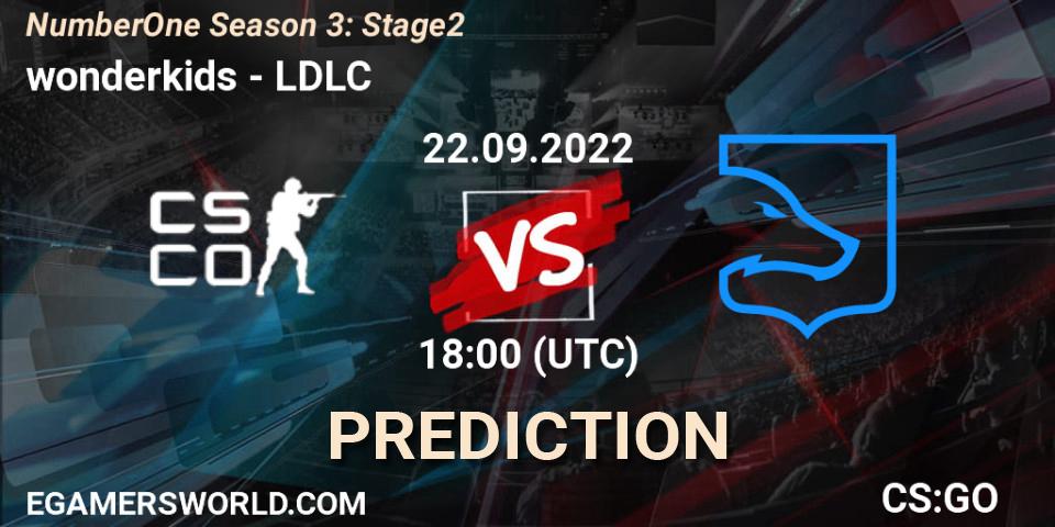 wonderkids vs LDLC: Betting TIp, Match Prediction. 22.09.2022 at 18:00. Counter-Strike (CS2), NumberOne Season 3: Stage 2