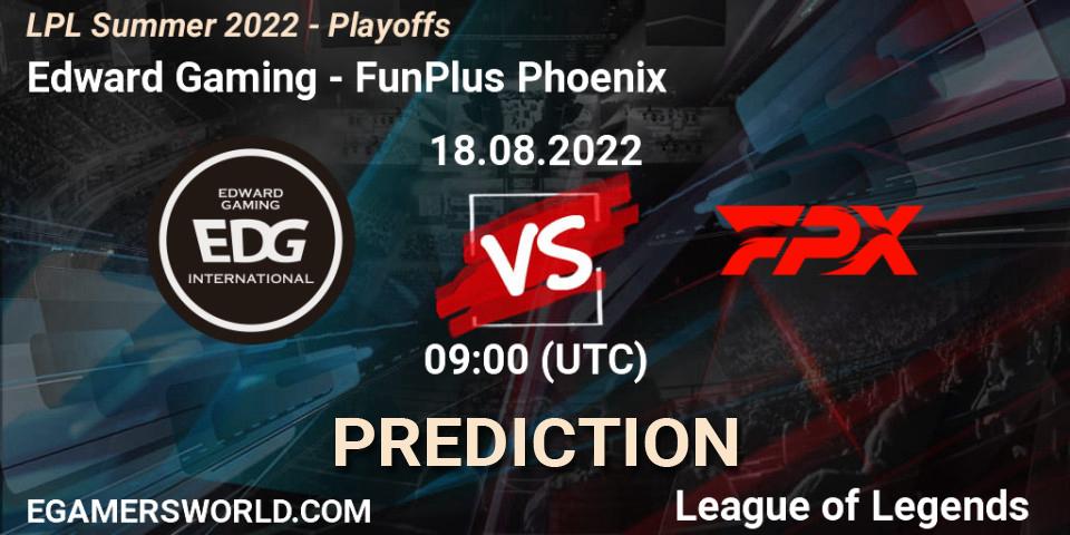 Edward Gaming vs FunPlus Phoenix: Betting TIp, Match Prediction. 18.08.22. LoL, LPL Summer 2022 - Playoffs