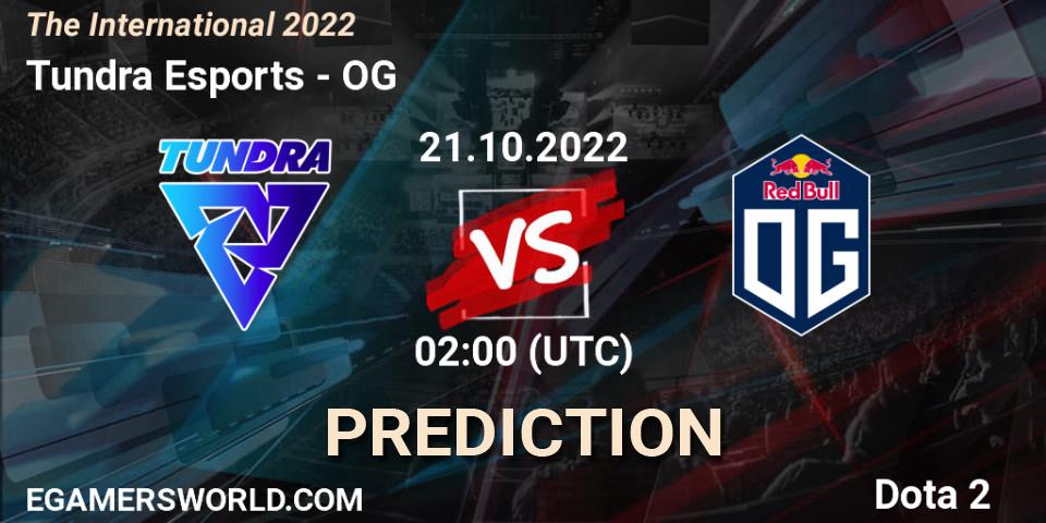 Tundra Esports vs OG: Betting TIp, Match Prediction. 21.10.2022 at 02:07. Dota 2, The International 2022