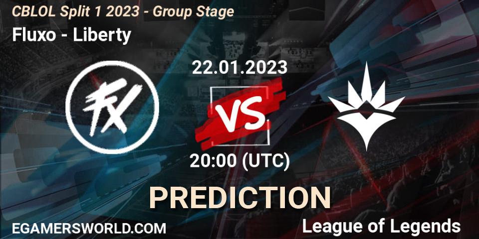 Fluxo vs Liberty: Betting TIp, Match Prediction. 22.01.2023 at 20:15. LoL, CBLOL Split 1 2023 - Group Stage