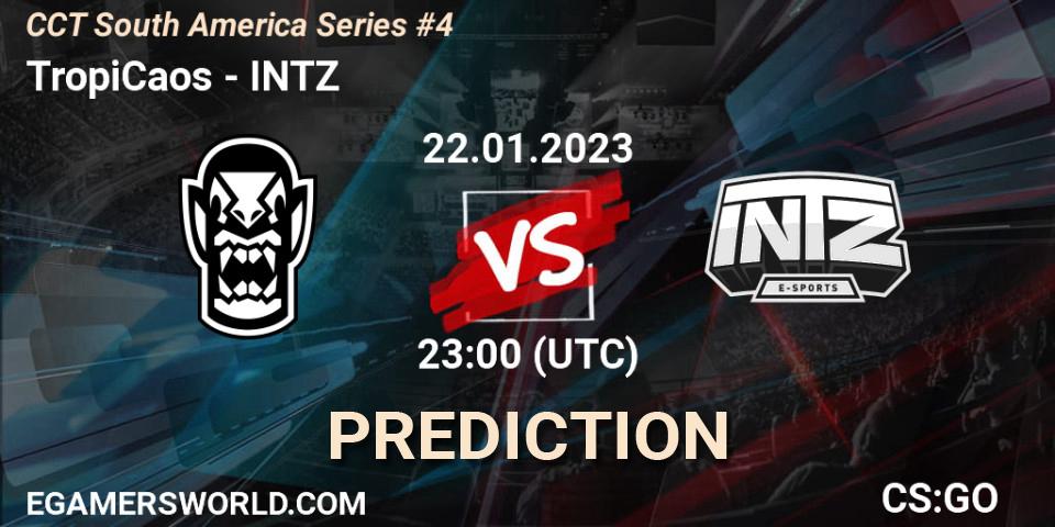 TropiCaos vs INTZ: Betting TIp, Match Prediction. 22.01.2023 at 23:30. Counter-Strike (CS2), CCT South America Series #4