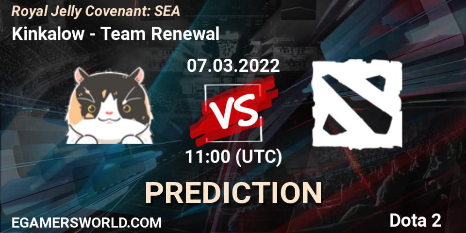 Kinkalow vs Team Renewal: Betting TIp, Match Prediction. 07.03.2022 at 11:46. Dota 2, Royal Jelly Covenant: SEA