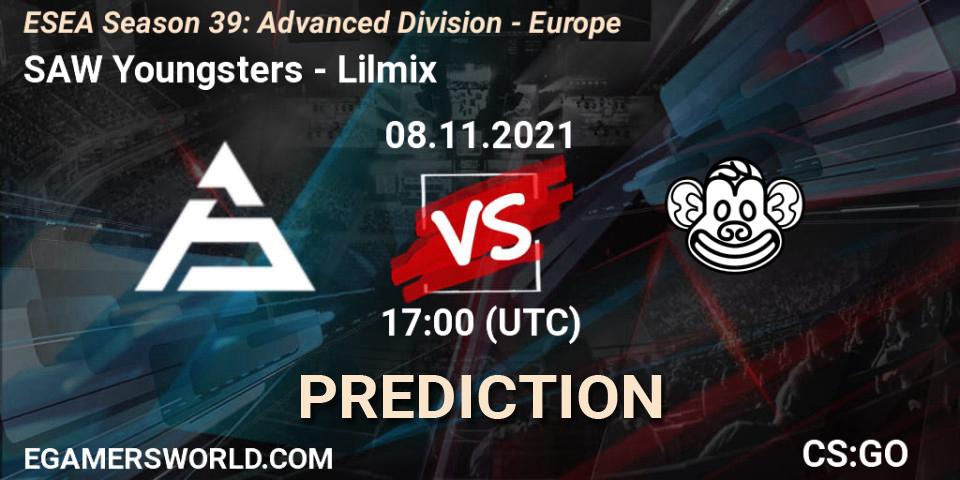SAW Youngsters vs Lilmix: Betting TIp, Match Prediction. 02.12.2021 at 18:00. Counter-Strike (CS2), ESEA Season 39: Advanced Division - Europe
