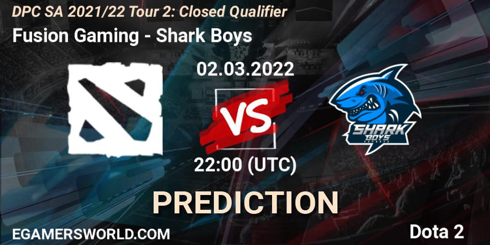 Fusion Gaming vs Shark Boys: Betting TIp, Match Prediction. 02.03.2022 at 22:11. Dota 2, DPC SA 2021/22 Tour 2: Closed Qualifier