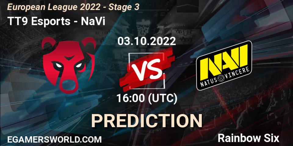 TT9 Esports vs NaVi: Betting TIp, Match Prediction. 03.10.22. Rainbow Six, European League 2022 - Stage 3