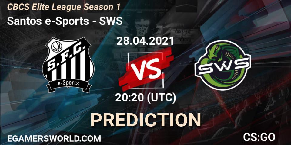 Santos e-Sports vs SWS: Betting TIp, Match Prediction. 28.04.2021 at 20:20. Counter-Strike (CS2), CBCS Elite League Season 1