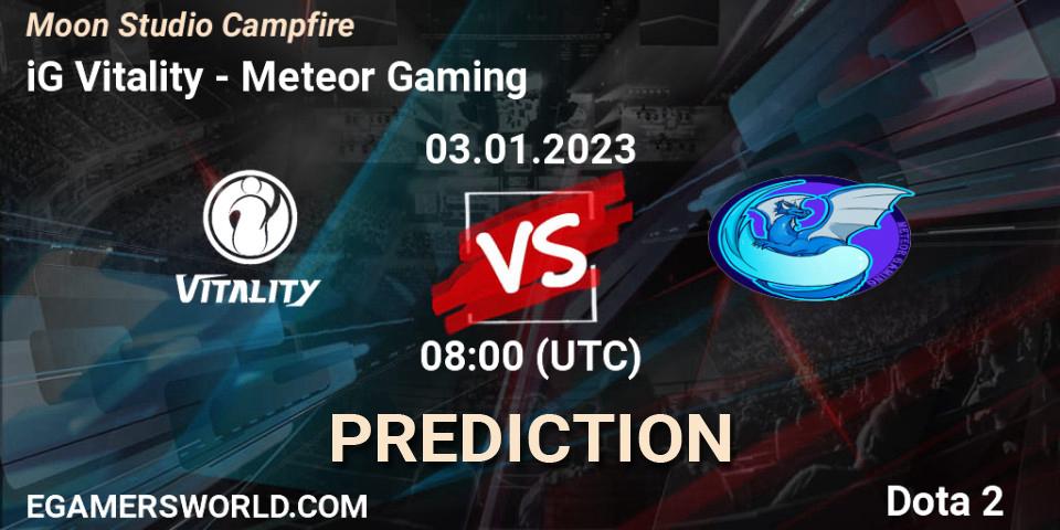 iG Vitality vs Meteor Gaming: Betting TIp, Match Prediction. 03.01.2023 at 08:00. Dota 2, Moon Studio Campfire
