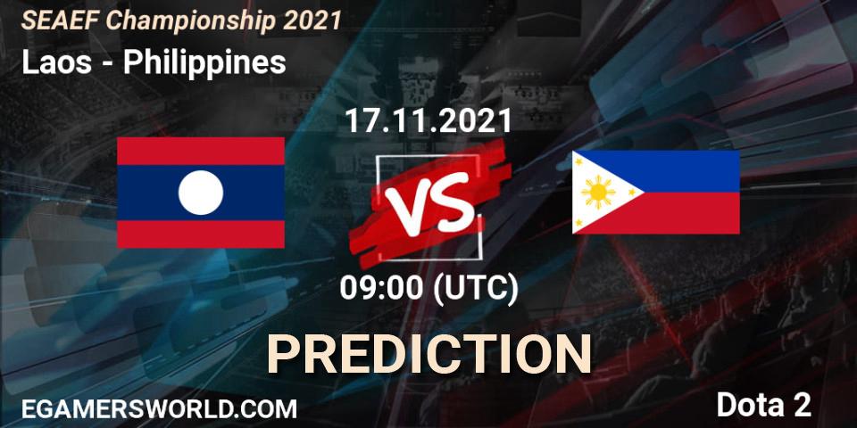 Laos vs Philippines: Betting TIp, Match Prediction. 17.11.2021 at 09:28. Dota 2, SEAEF Dota2 Championship 2021