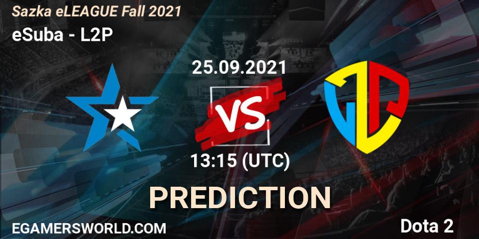 eSuba vs L2P: Betting TIp, Match Prediction. 25.09.21. Dota 2, Sazka eLEAGUE Fall 2021