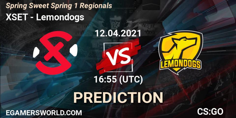 XSET vs Lemondogs: Betting TIp, Match Prediction. 12.04.2021 at 16:55. Counter-Strike (CS2), Spring Sweet Spring 1 Regionals