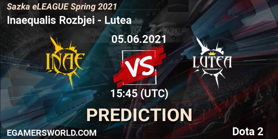 Inaequalis Rozbíječi vs Lutea: Betting TIp, Match Prediction. 05.06.2021 at 15:29. Dota 2, Sazka eLEAGUE Spring 2021