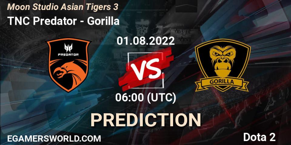 TNC Predator vs Gorilla: Betting TIp, Match Prediction. 01.08.22. Dota 2, Moon Studio Asian Tigers 3