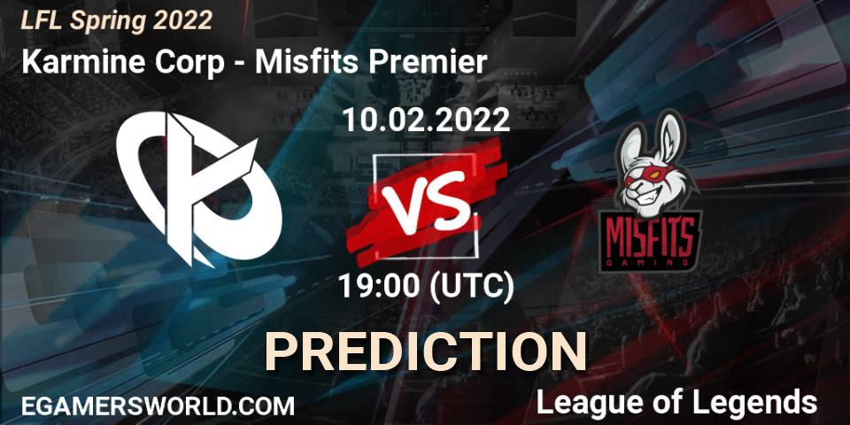 Karmine Corp vs Misfits Premier: Betting TIp, Match Prediction. 10.02.22. LoL, LFL Spring 2022