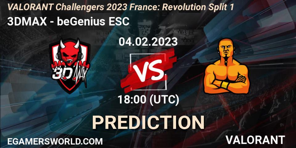 3DMAX vs beGenius ESC: Betting TIp, Match Prediction. 04.02.23. VALORANT, VALORANT Challengers 2023 France: Revolution Split 1