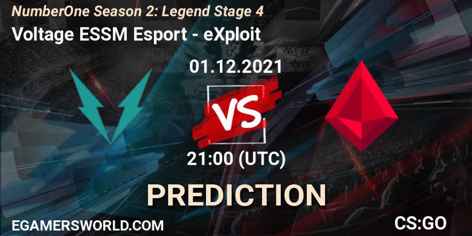 Voltage ESSM Esport vs eXploit: Betting TIp, Match Prediction. 01.12.21. CS2 (CS:GO), NumberOne Season 2: Legend Stage 4