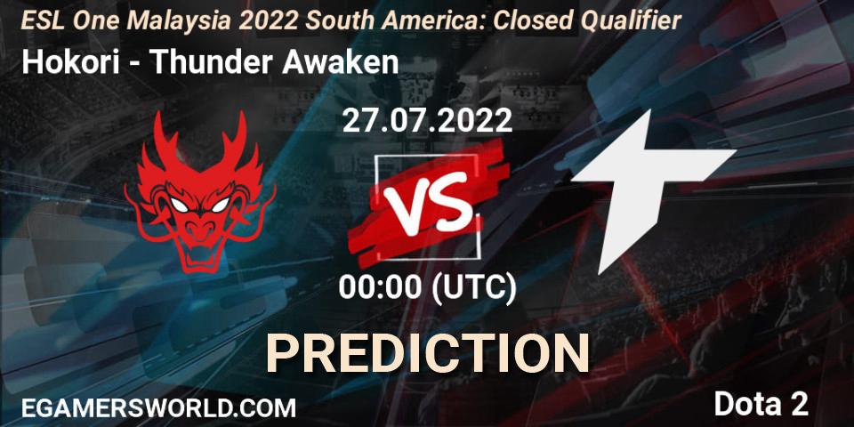 Hokori vs Thunder Awaken: Betting TIp, Match Prediction. 27.07.2022 at 00:02. Dota 2, ESL One Malaysia 2022 South America: Closed Qualifier