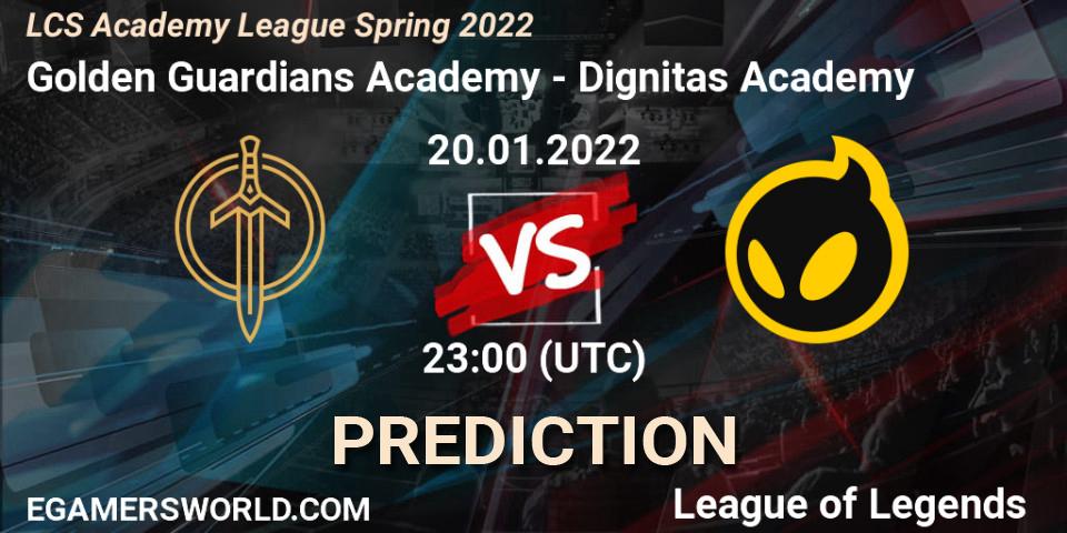 Golden Guardians Academy vs Dignitas Academy: Betting TIp, Match Prediction. 20.01.22. LoL, LCS Academy League Spring 2022