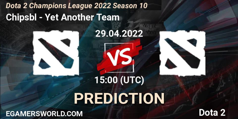 Chipsbl vs Yet Another Team: Betting TIp, Match Prediction. 29.04.2022 at 15:00. Dota 2, Dota 2 Champions League 2022 Season 10 